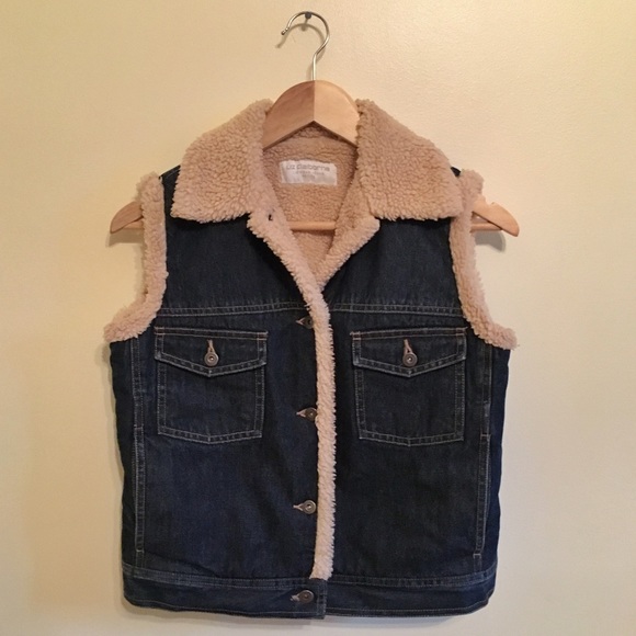 Vintage Shearling Denim Vest