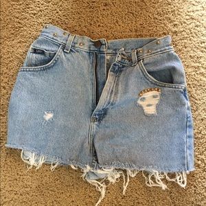High waisted jean shorts
