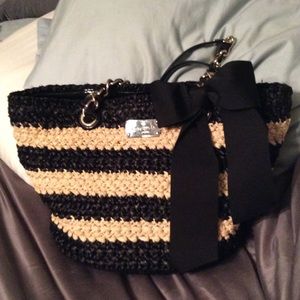 Kate Spade Black and tan striped bag.