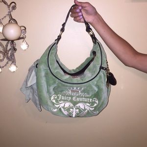 Authentic Juicy Couture Green Velour handbag
