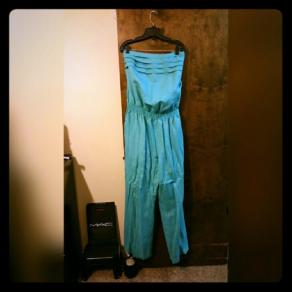 Ashley Stewart Turquoise Linen Jumper 20 SALE