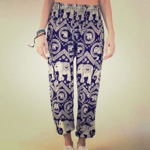 Navy elephant harem pants