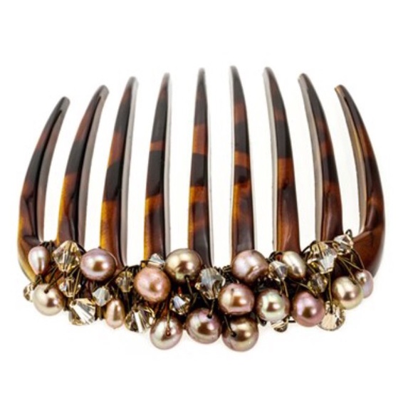 Colette Malouf Pearls & Crystal Hair Comb