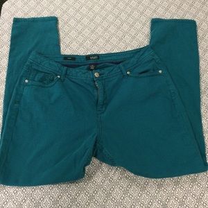Teal skinny jeans