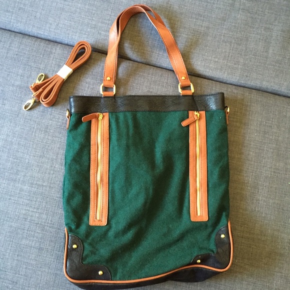 Leather and Felt Tote Bag