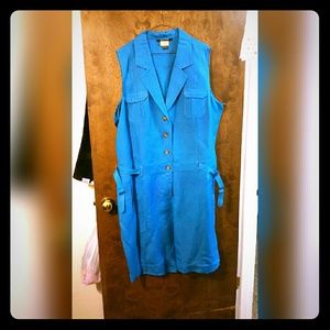 Ashley Stewart Turquoise Linen Romper 22