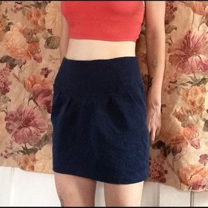 🌙 Silence and Noise Navy Corduroy Mini Skirt