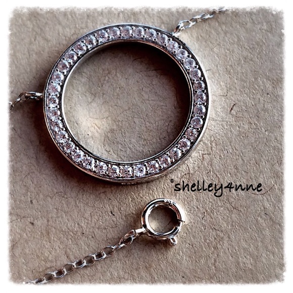 Sterling CZ Eternity Circle Necklace - Picture 2 of 3