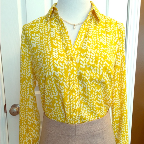 The Limited yellow Ashton blouse small