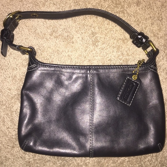 Authentic Black Leather Coach purse