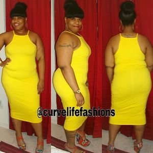 Yellow Chic Midi Dress NWOT