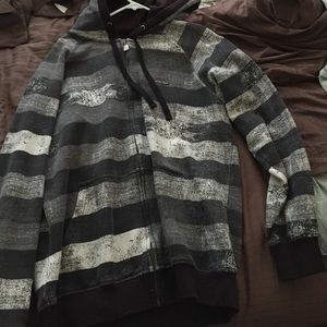 Gray,black and white matix zip up jacket