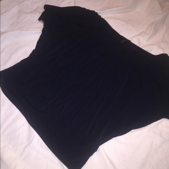 Navy off the shoulder top from Ashley Stewart