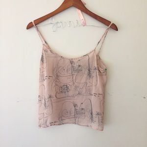 American Apparel Sheer Pink Tank Top