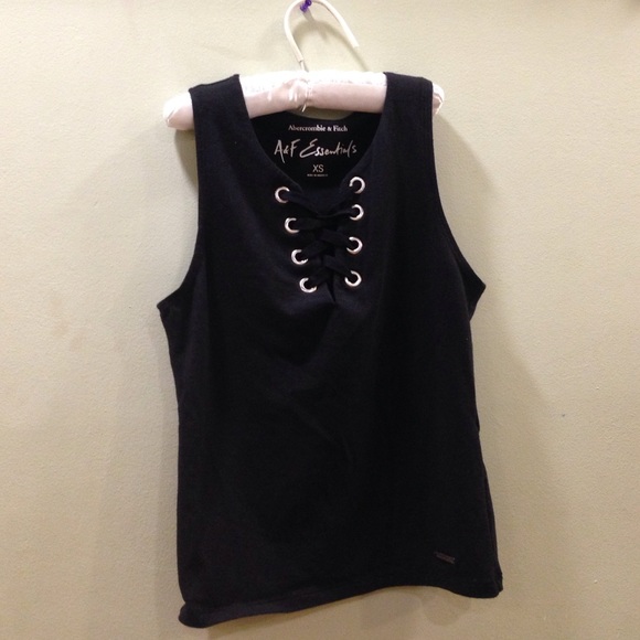A&F Essentials tank with a corset style front