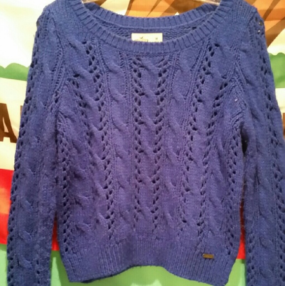 Hollister Navy Cropped Sweater