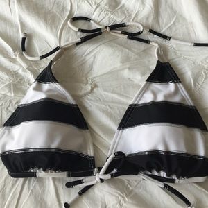 Large Black and White Striped Bikini