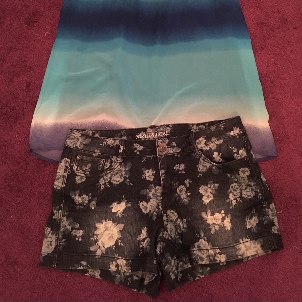 Maurice's Blue Rose Jean Shorts