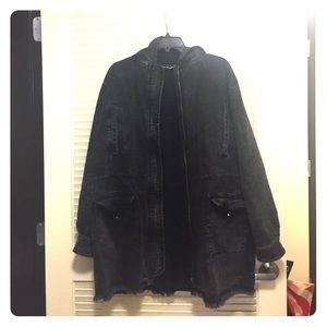 The Kooples denim parka ASO Gigi Hadid