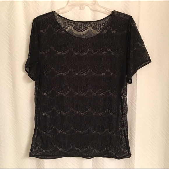 American Apparel Black Lace Top