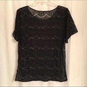 American Apparel Black Lace Top