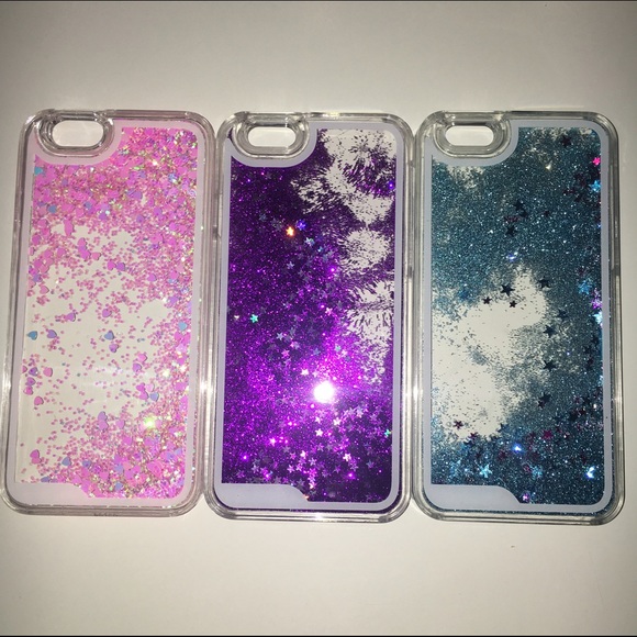 Accessories - BUNDLE of 3 waterfall glitter iPhone 6/6S case