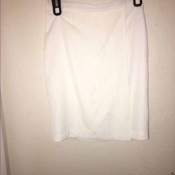 High waisted asymmetrical white skirt