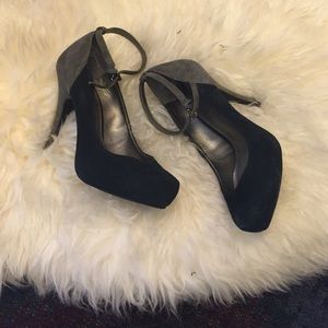 Kelly & Katie suede color block heels