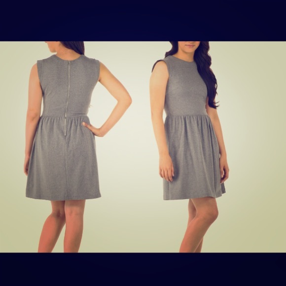 Sociology cap sleeve zip back grey fit and flare - Picture 1 of 1