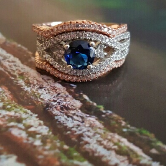 Samuelle And Co. Jewelry - ⤵REDUCED⤵  H.P. 925 3 Ring set: Sapphire, CZs,