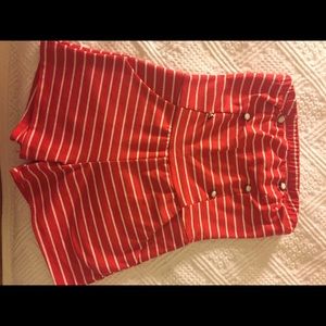 Stripped red and white romper👒