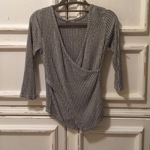 ‼️PRICE DROP‼️ Charlotte Russe gray v-neck top