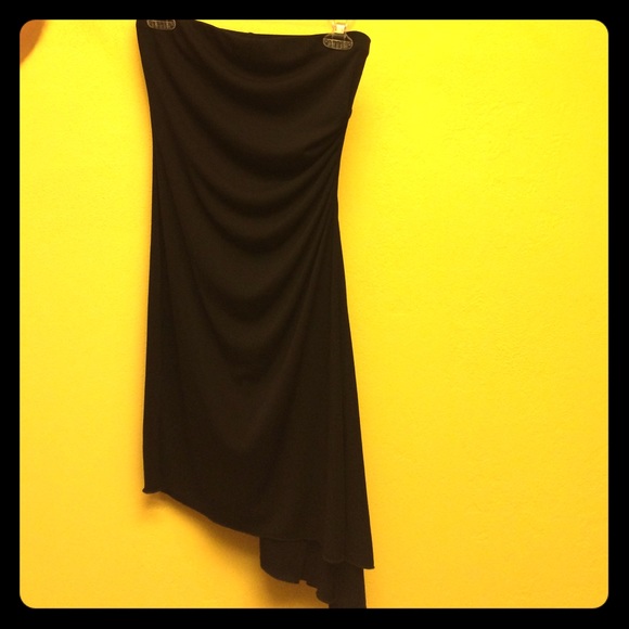 Asymmetrical Little Black dress; halter sz S