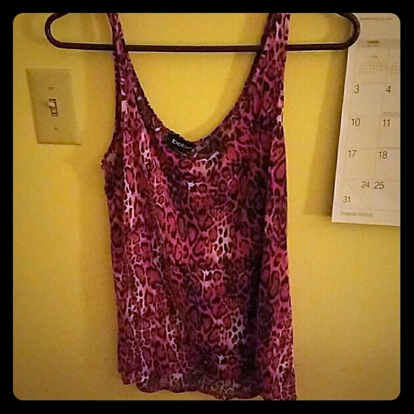 Pink zebra print bebe tank top !!!