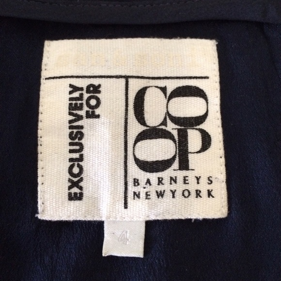 GIFTED♦️BARNEYS Navy Silk Cowl Blouse - Picture 2 of 4