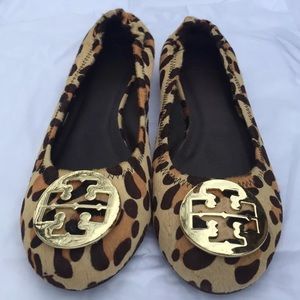 Tory Burch Reva leopard ballet flats women's 7