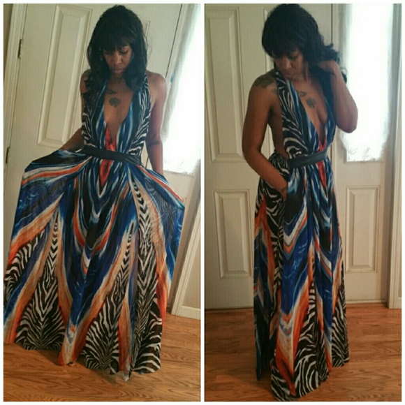 Multi color one of a kind maxi dress!! - Picture 2 of 4