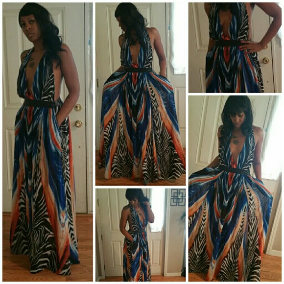 Multi color one of a kind maxi dress!! - Picture 3 of 4
