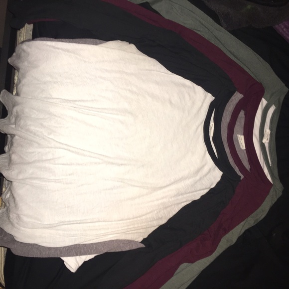 Three VS PINK 3/4 quarter sleeve baseball tees