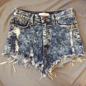 acid wash high waisted cut offs