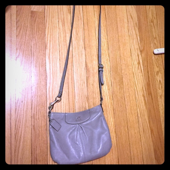 Coach grey leather crossbody
