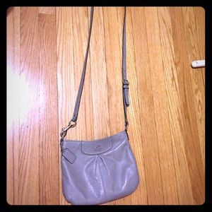 Coach grey leather crossbody
