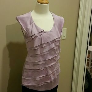 The Limited lilac color short sleeve blouse.