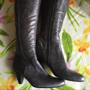 Dark gray over the knee boots