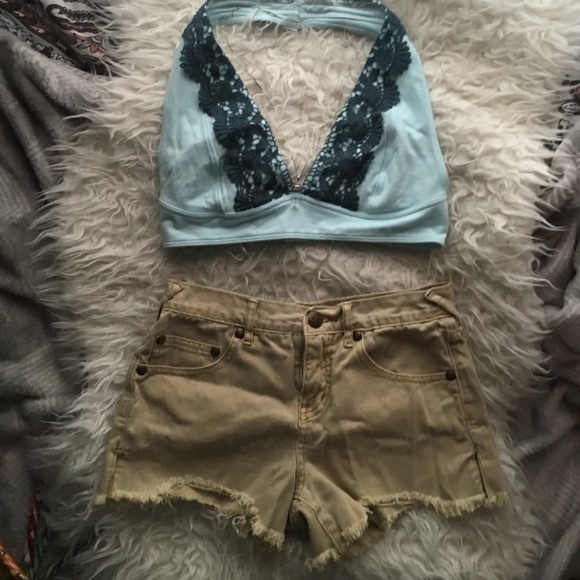 Free People Pants - ✨Lowered✨Tan Free People Fringed Shorts