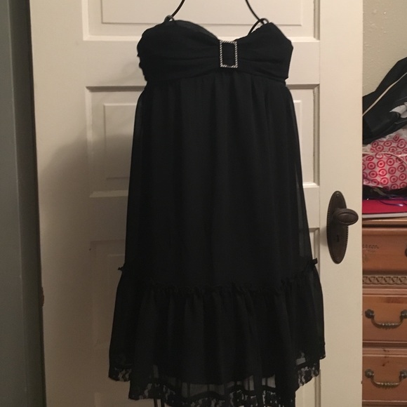 Black strapless baby doll