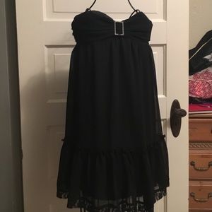 Black strapless baby doll