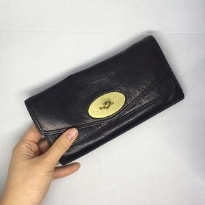 Mulberry Black Leather Long Wallet
