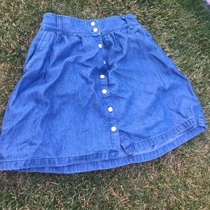 Denim button down skirt