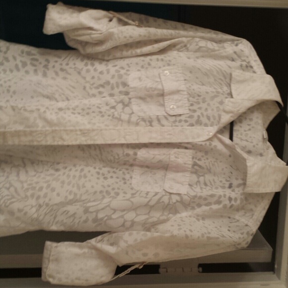 Calvin Klein semi sheer button up